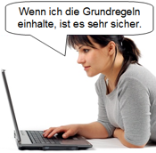 Anwenderin per Notebook