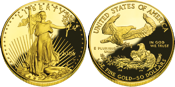 US Goldmnze mit Liberty und Eagle