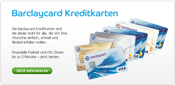 Verschiedene Kreditkarten vom Typ Visa von Barclaycard