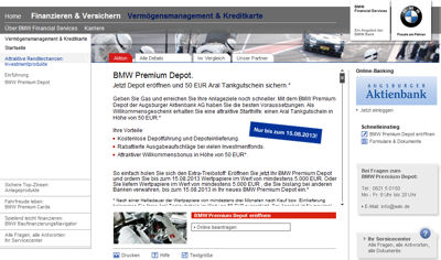 BMW Depot - Angebot mit Tankgutschein