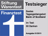 Auszeichnung fr das Tagesgeld der Bank of Scotland