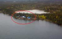 Luftbild des Camps am Thor Lake
