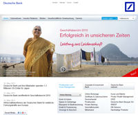 Startseite der Deutschen Bank im Internet