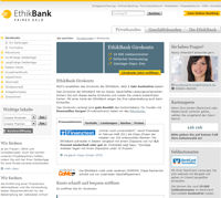 Internetseite der Ethikbank