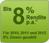 8 % Zinsen