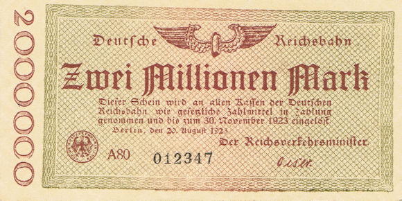 Inflationsgeld der Reichsbahn 1923