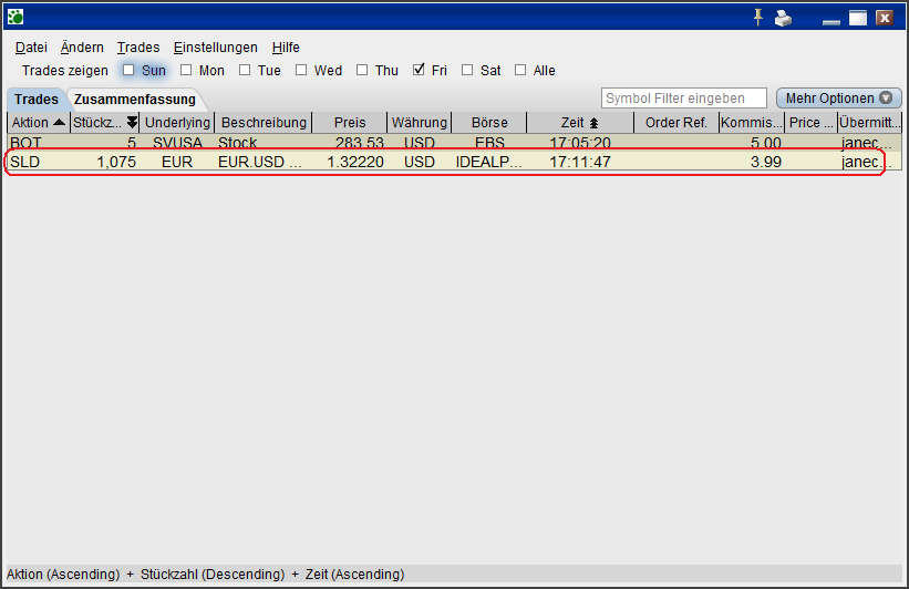 Forex Abrechnung bei Lynxbroker