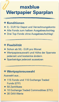 Infos zum maxblue sparplan
