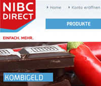 Ausschnitt von der Internetseite der NIBC Kombigeld