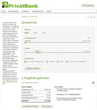 Zinsrechner der PrivatBank