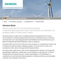 Siemens wird Bank Meldung
