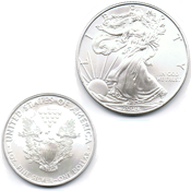 Silber Eagle Vor- und Rückseite vom Silver Eagle