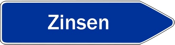 Schild mit der Beschriftung Zinsen