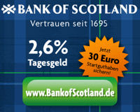 Neuer Zinssatz der Bank of Scotland 