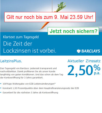 Zinsgarantie der Barclays Bank