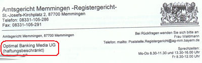 Auszug Handelsregister