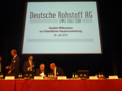 Hauptversammlung der Deutsche Rohstoff AG Hauptversammlung der Deutsche Rohstoff AG