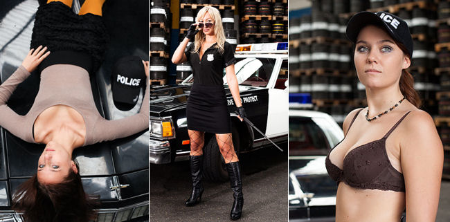 Models vom Police-Car-Shooting Rebecca, enigma und Tänsch