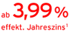 3,99 % Zinsen