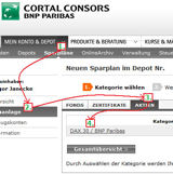 Bildschirmdruck von Cortal-Consors