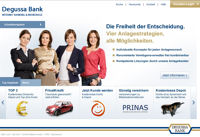 Internetseite der Degussa Bank