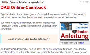 Artikel zum DKB Online-Cashback