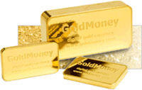Mehrere Goldbarren von GoldMoney