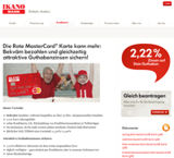 Internetseite der Ikano Bank mit Kreditkarte