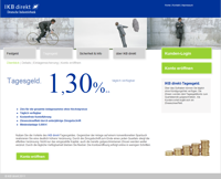 Bildschirmdruck der Webseite vom Tagesgeld der IKB Direkt