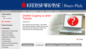 Bildschirmdruck vom Internet der Kreissparkasse Rhein-Pfalz