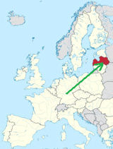 Lettland auf der Europakarte