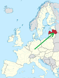 Europakarte mit Lettland