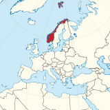 Norwegen auf der Karte